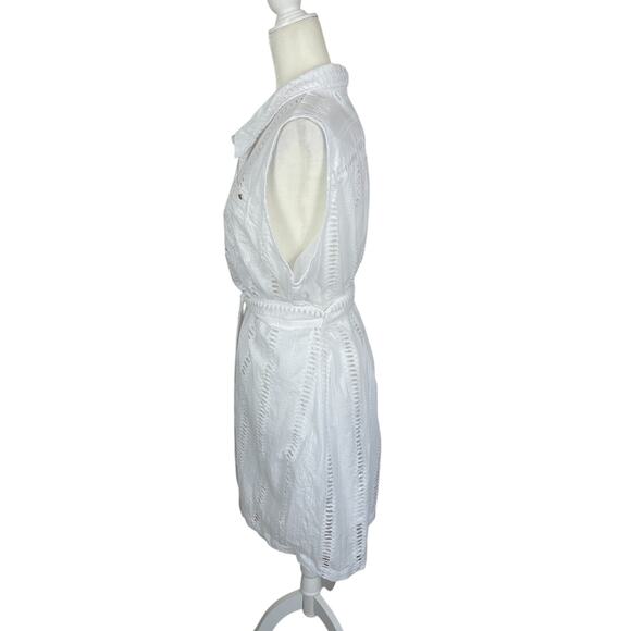 Spartina 449 Eliza Eyelet Sleeveless Shirt Dress Size Large Timeless - Picture 7 of 13